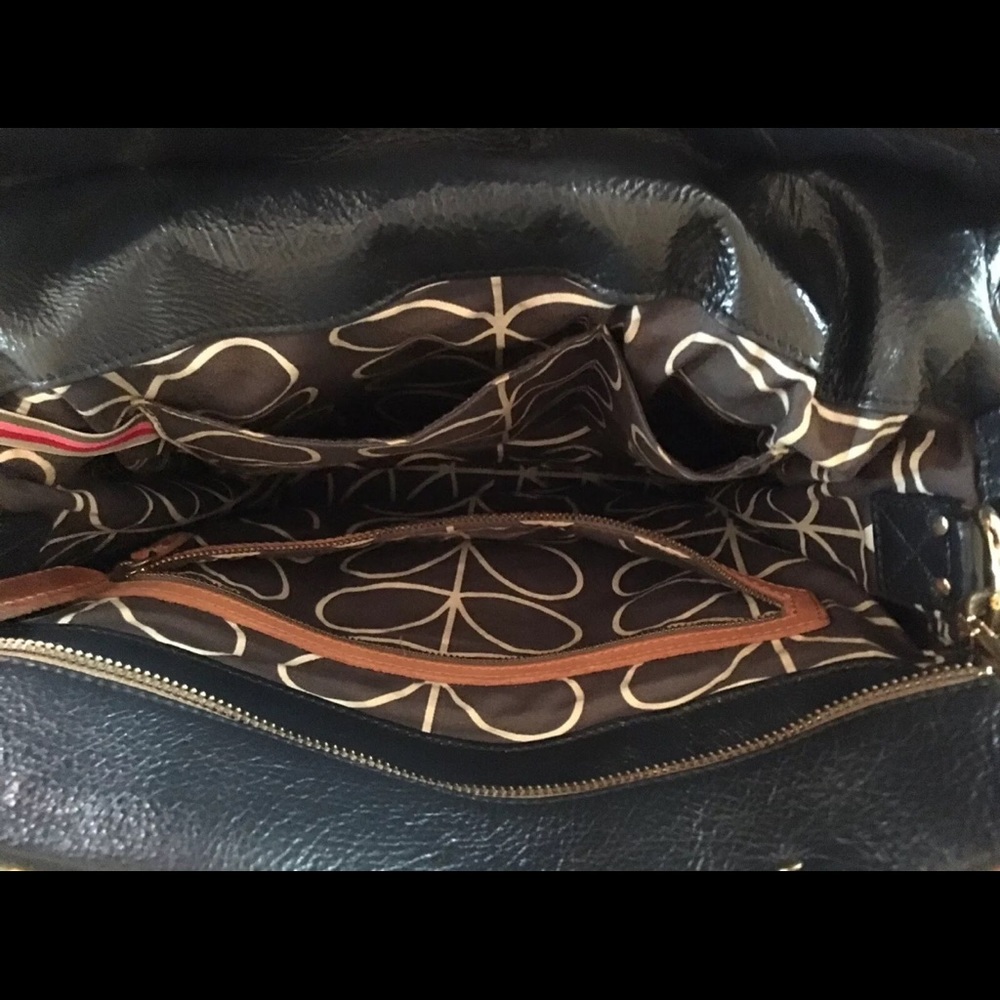 Orla Kiely Navy and Tan Crossbody Bag - Picture 5 of 15